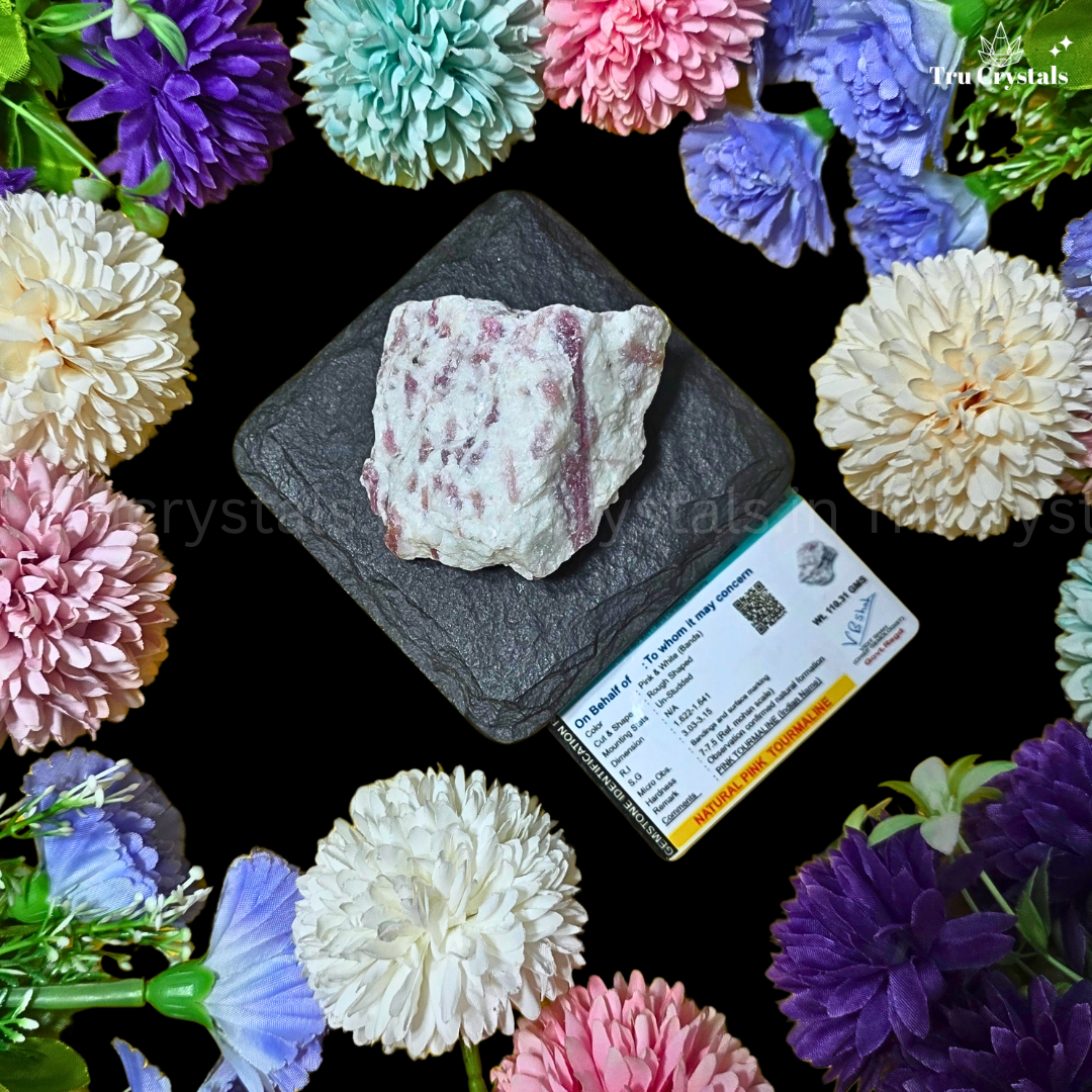 Natural Pink Tourmaline Rough Stone for Emotional Healing and Heart Chakra Balance