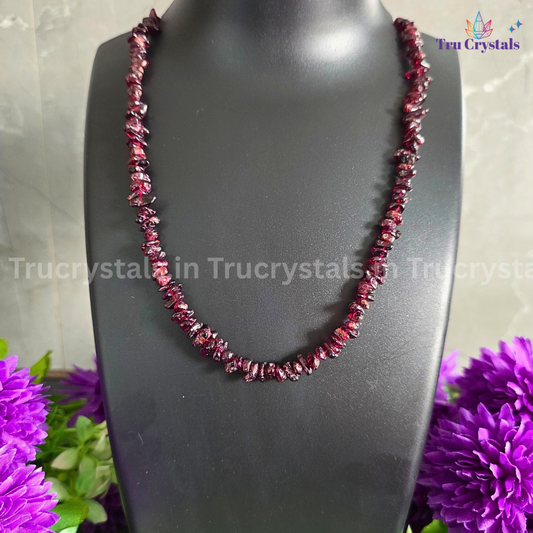 Red Garnet Chips Necklace – Crystal of Vitality, Passion & Inner Strength