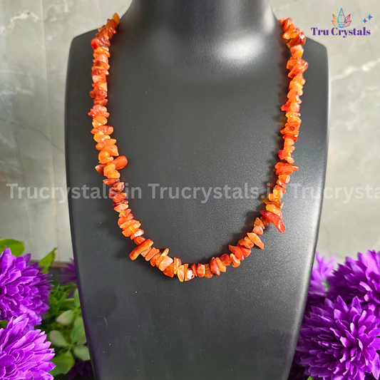 Orange Carnelian Chips Necklace – Crystal of Confidence, Creativity & Vitality