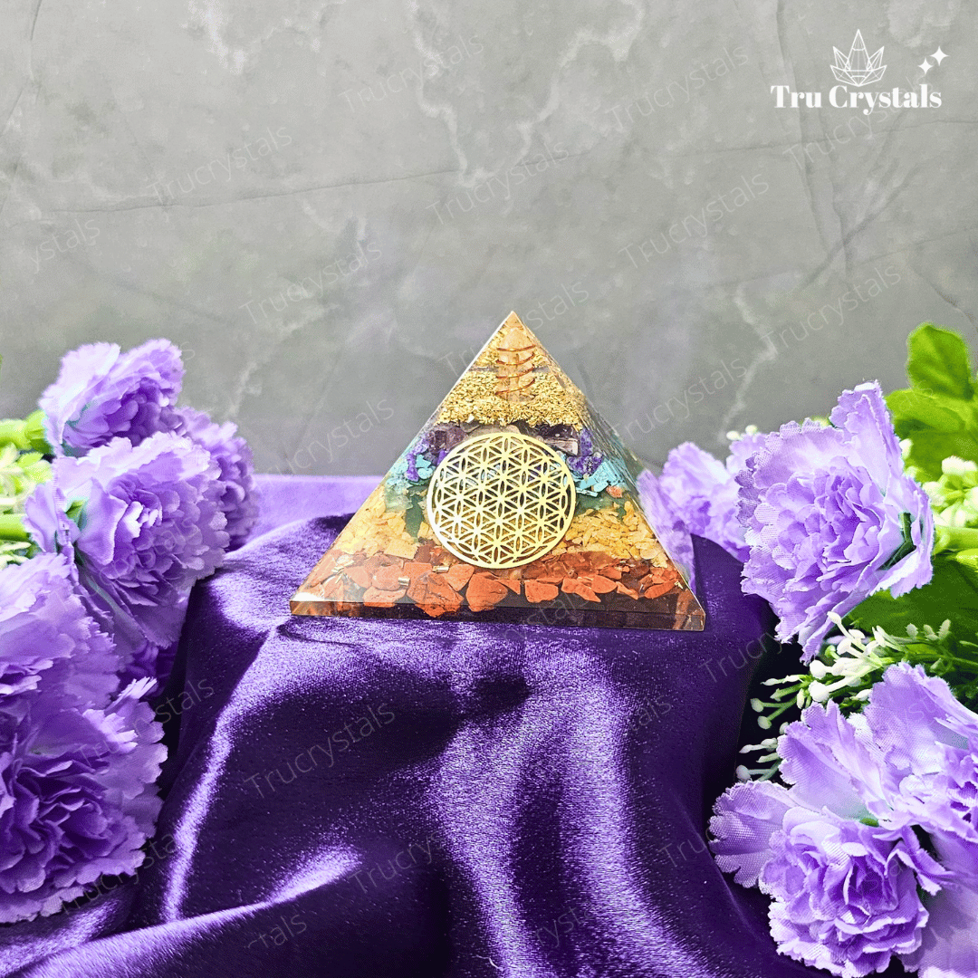 7 Chakra Orgonite Pyramid (Layered)