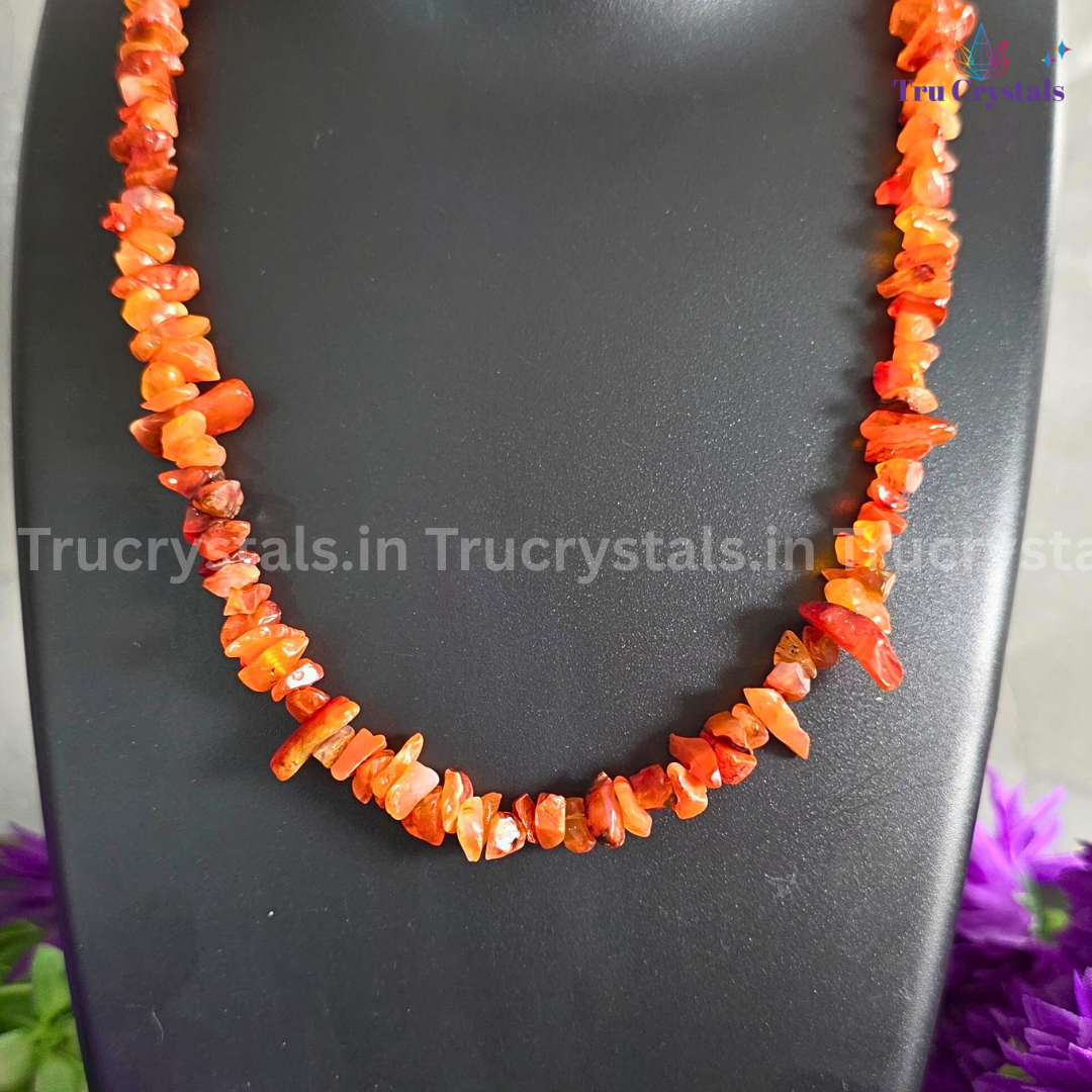 Orange Carnelian Chips Necklace – Crystal of Confidence, Creativity & Vitality