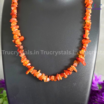 Orange Carnelian Chips Necklace – Crystal of Confidence, Creativity & Vitality