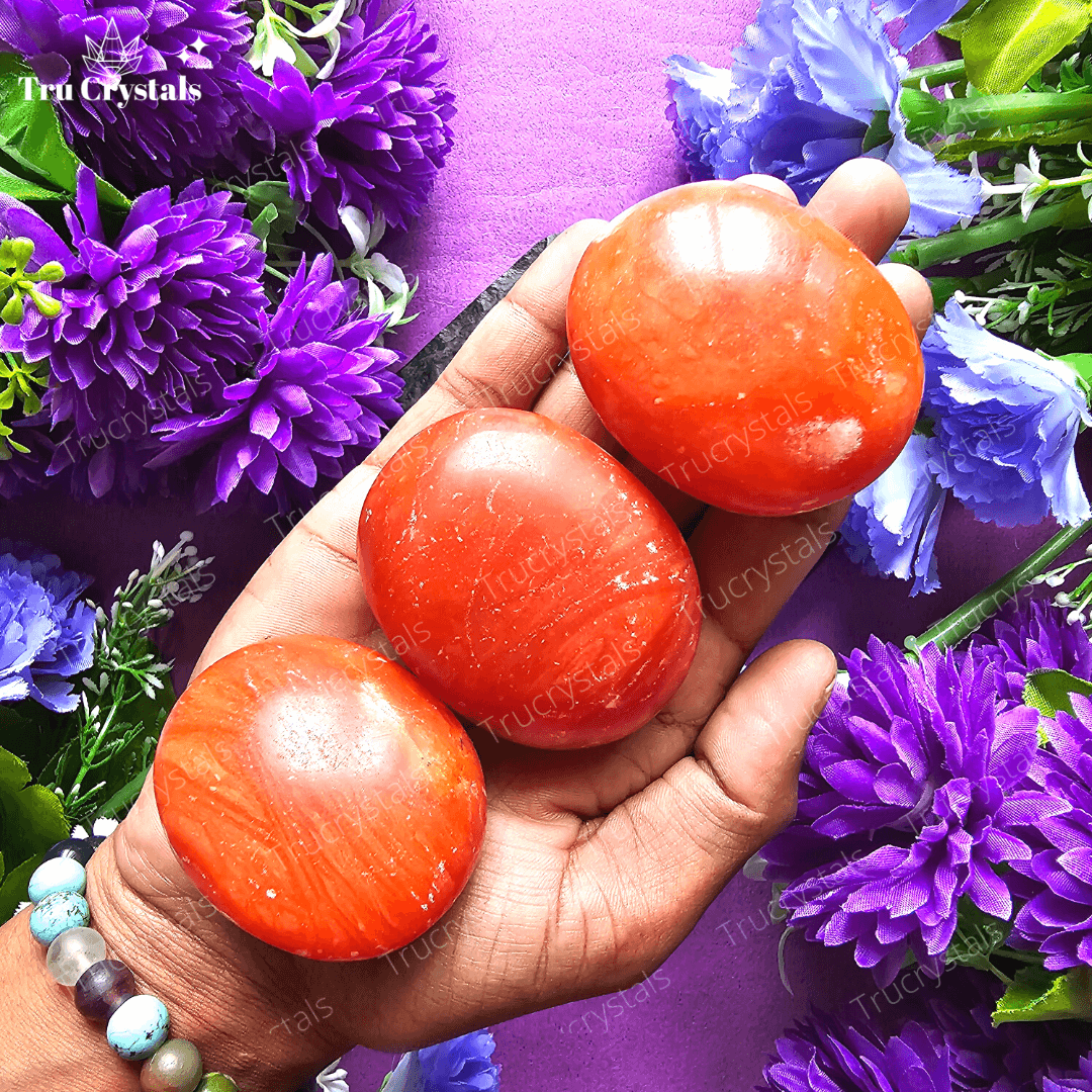 Orange Calcite Palm Stone to Boost Joy & Positive Energy