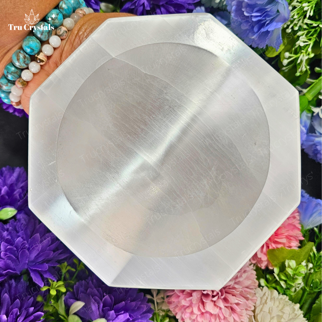 Selenite Octagon Bowl - 6 inches