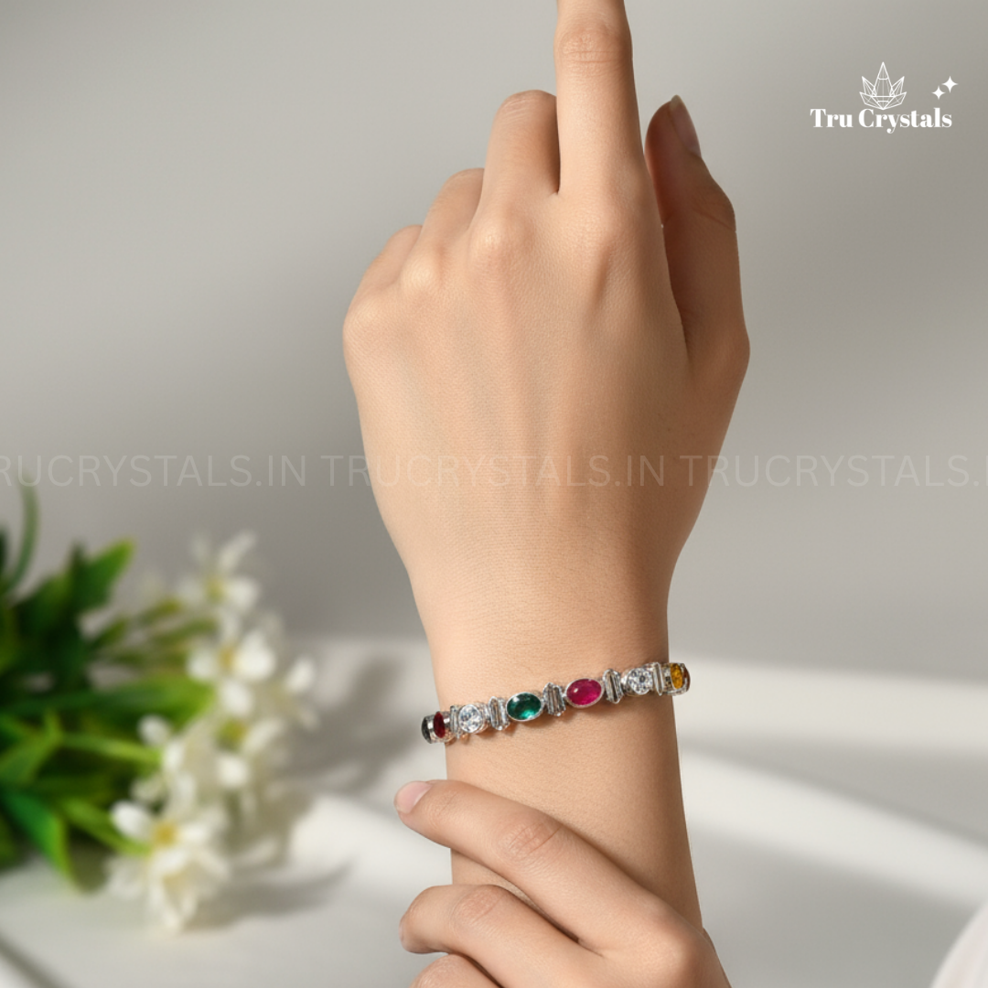 Sterling Silver 9 Graha Bracelet – Harness the Cosmic Balance (Certified)