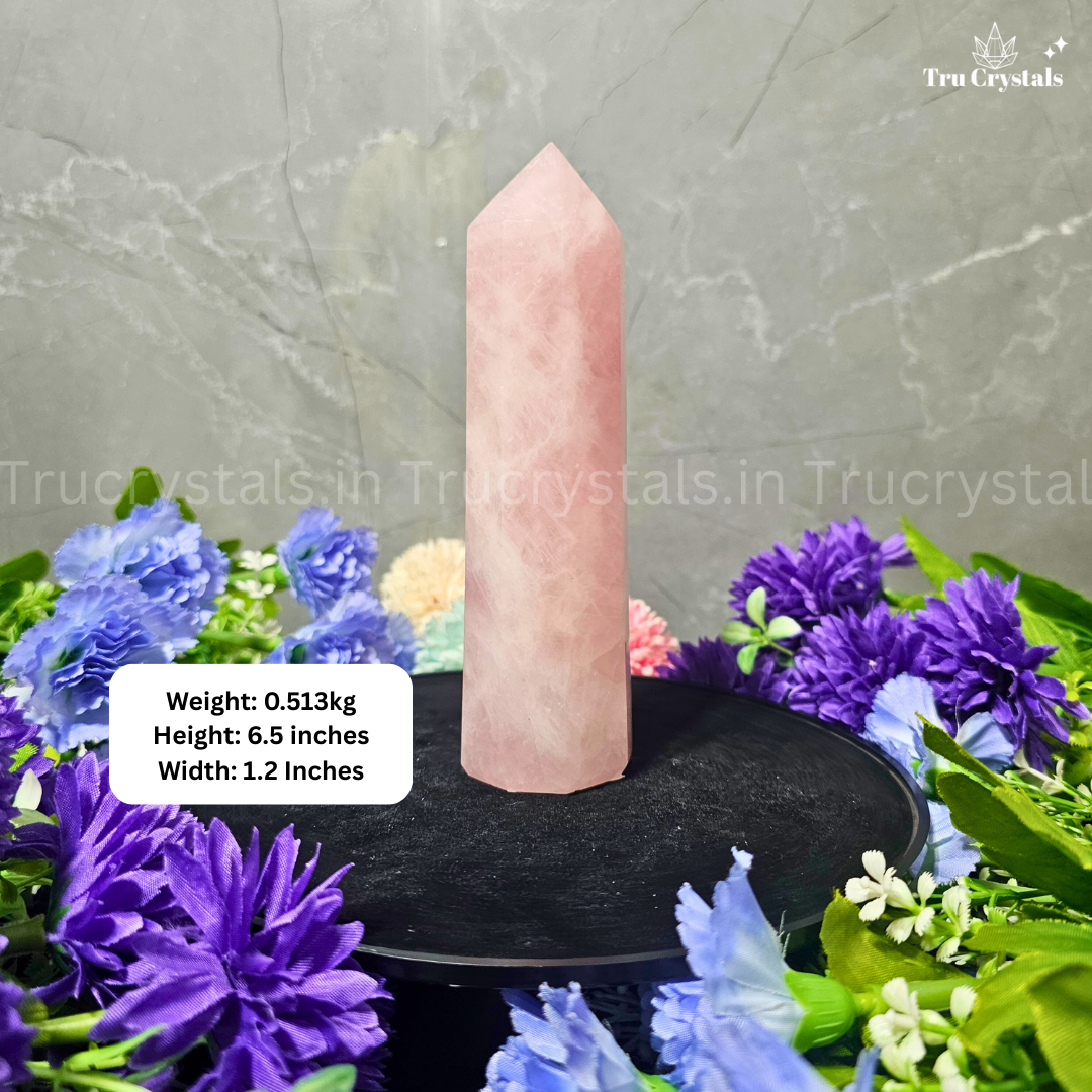Rose Quartz Tower – Natural Crystal Point for Love(0.513 Grams)