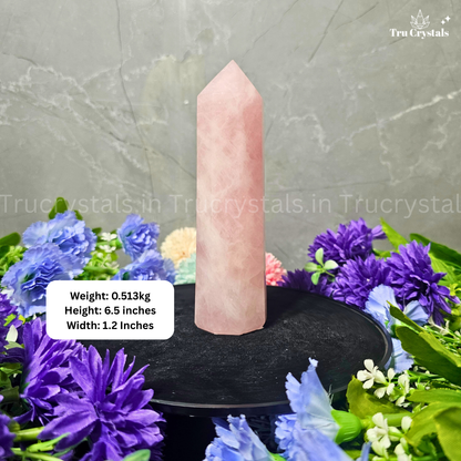 Rose Quartz Tower – Natural Crystal Point for Love(0.513 Grams)