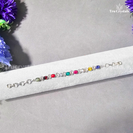 Sterling Silver 9 Graha Bracelet – Harness the Cosmic Balance (Certified)