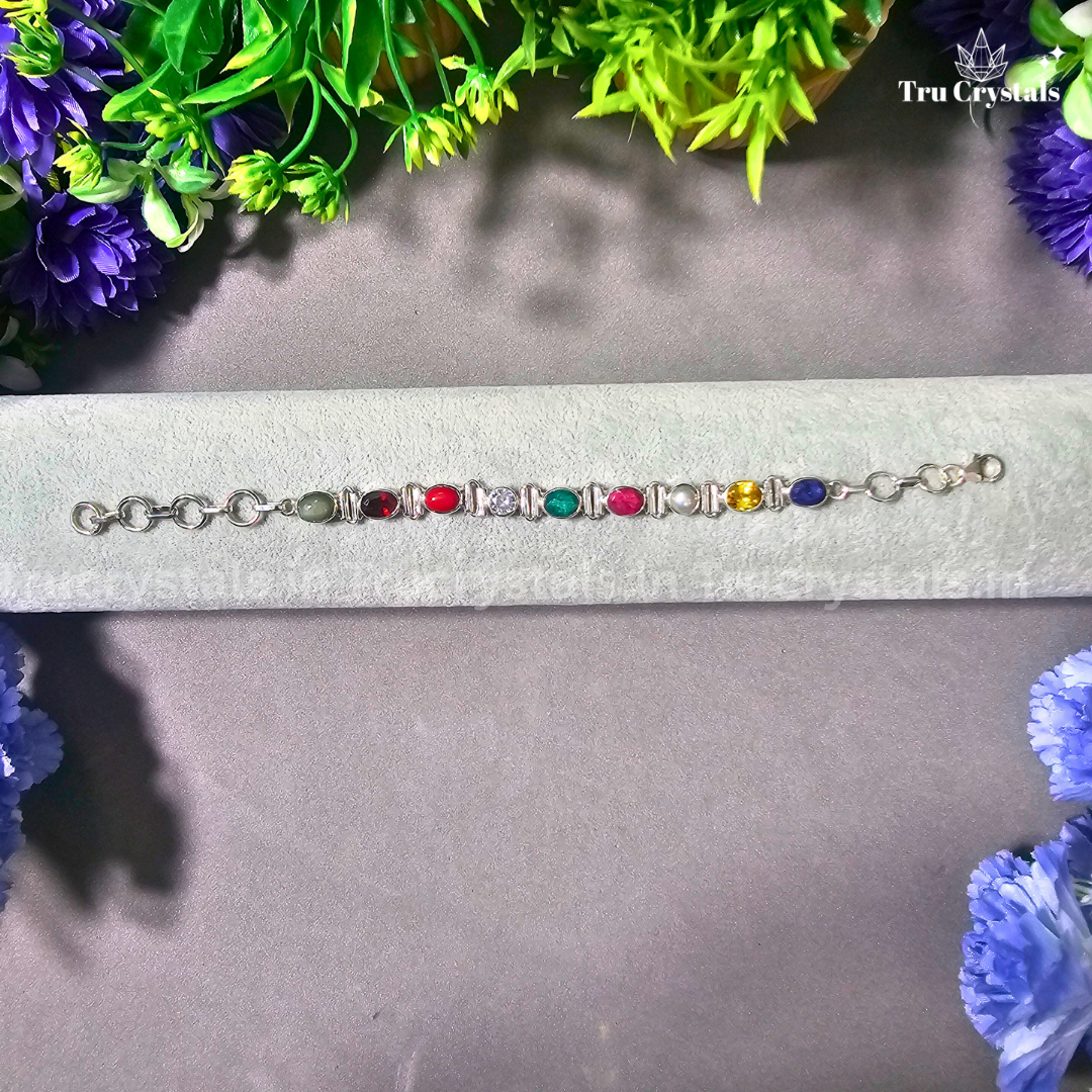 Sterling Silver 9 Graha Bracelet – Harness the Cosmic Balance (Certified)