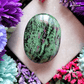 Ruby Zoisite Palm Stone for Happiness and Growth