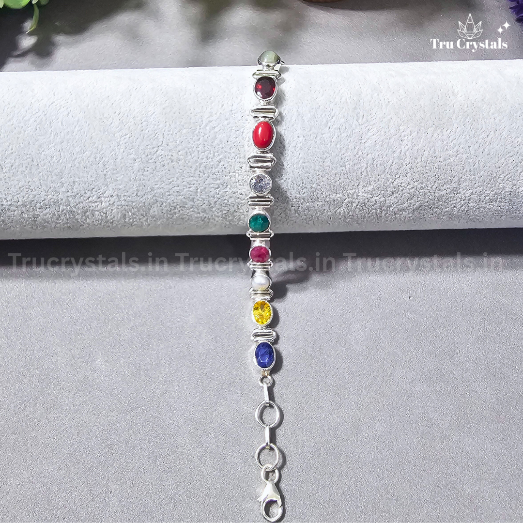 Sterling Silver 9 Graha Bracelet – Harness the Cosmic Balance (Certified)