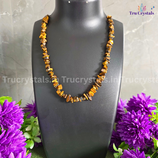 Tiger Eye Chips Necklace – Crystal of Courage, Protection & Confidence