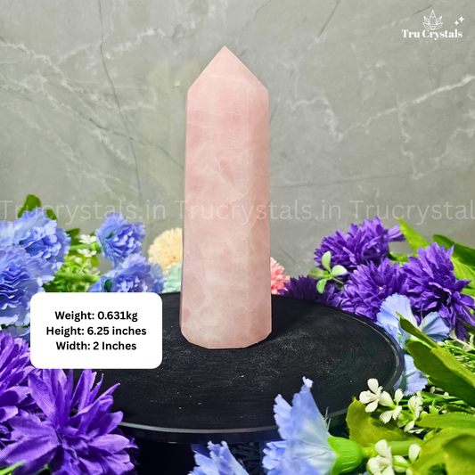 Rose Quartz Tower – Natural Crystal Point for Love(0.631 Grams)