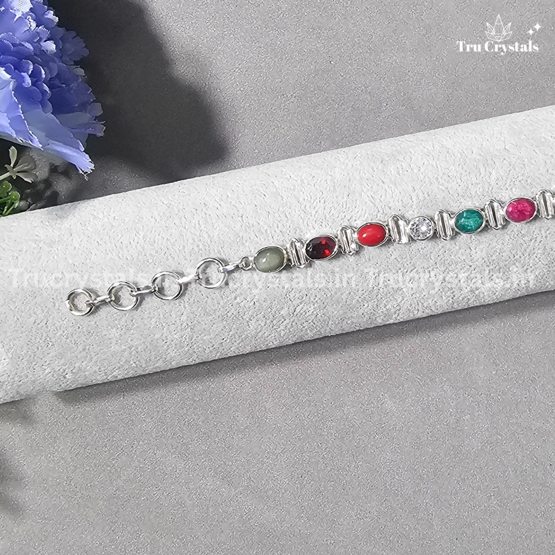 Sterling Silver 9 Graha Bracelet – Harness the Cosmic Balance (Certified)