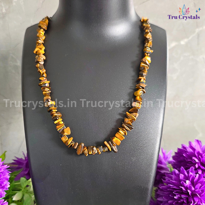 Tiger Eye Chips Necklace – Crystal of Courage, Protection & Confidence