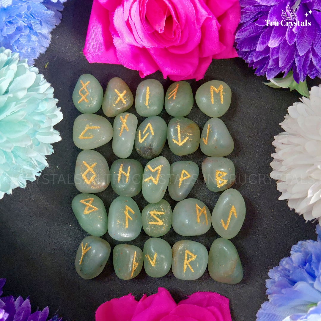 Green Aventurine Runes – Stones of Luck, Growth & Divine Guidance