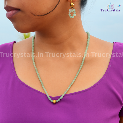 Minimalist Green Aventurine Necklace | Luck & Abundance Crystal Jewelry