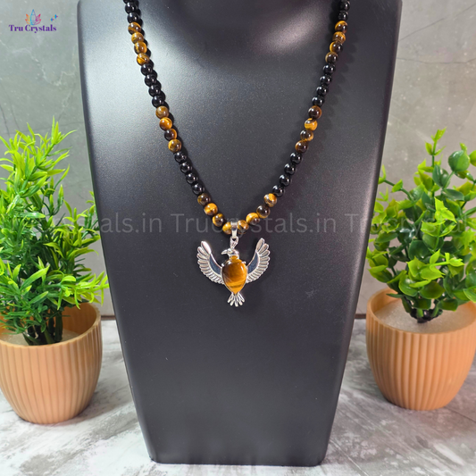 Black Tourmaline and Tiger Eye Necklace