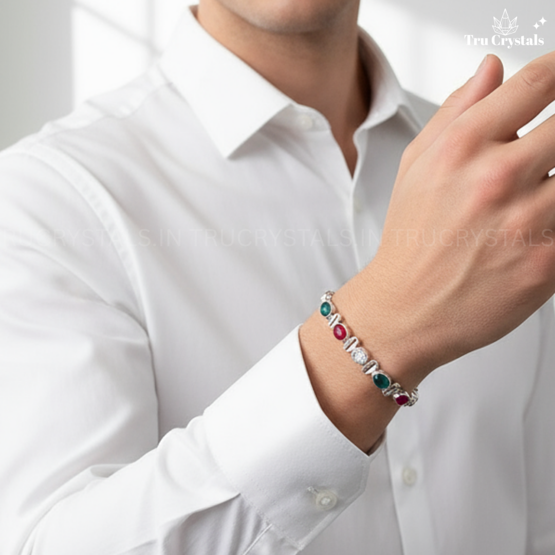 Sterling Silver 9 Graha Bracelet – Harness the Cosmic Balance (Certified)