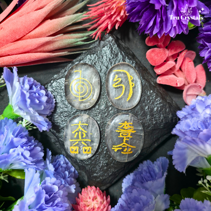 Clear Quartz Reiki Symbol Coins