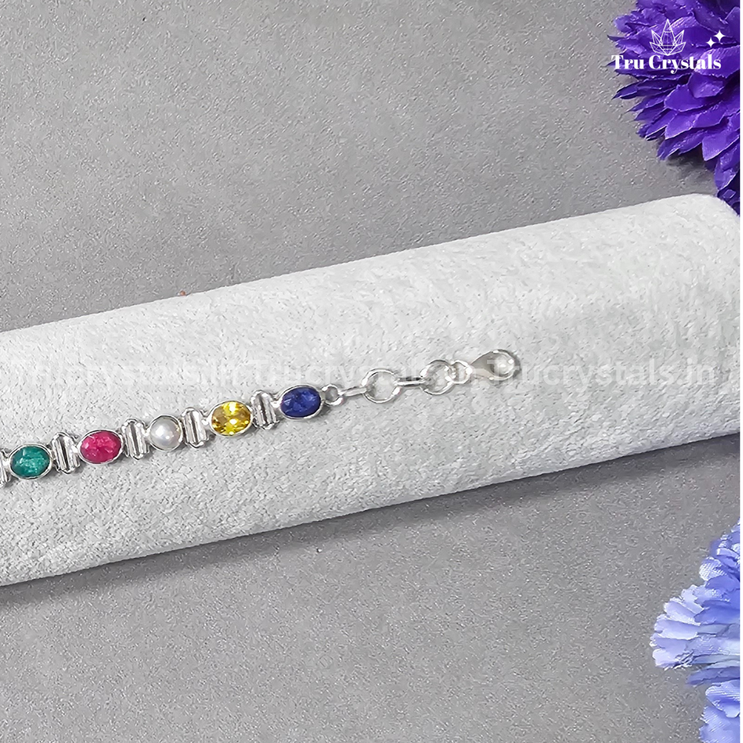 Sterling Silver 9 Graha Bracelet – Harness the Cosmic Balance (Certified)