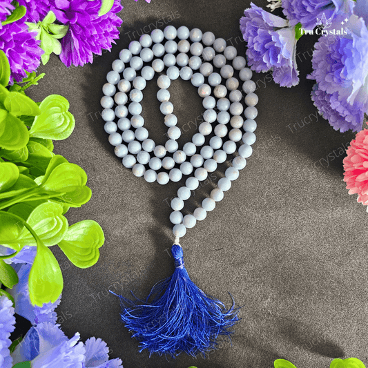 Angelite Japa Mala To Connect With Spiritual Guides