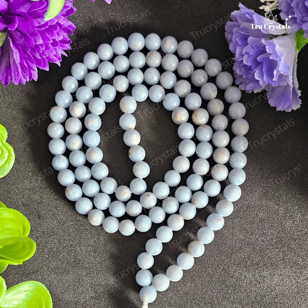 Angelite Japa Mala To Connect With Spiritual Guides