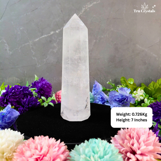 High Quality Clear Quartz Jumbo Tower- 0.726 Kgs