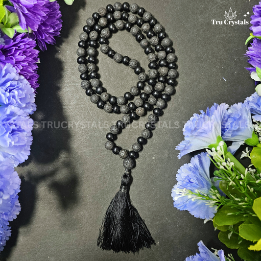 Black Lava stone and Karungali Mala -Shield of Shakti