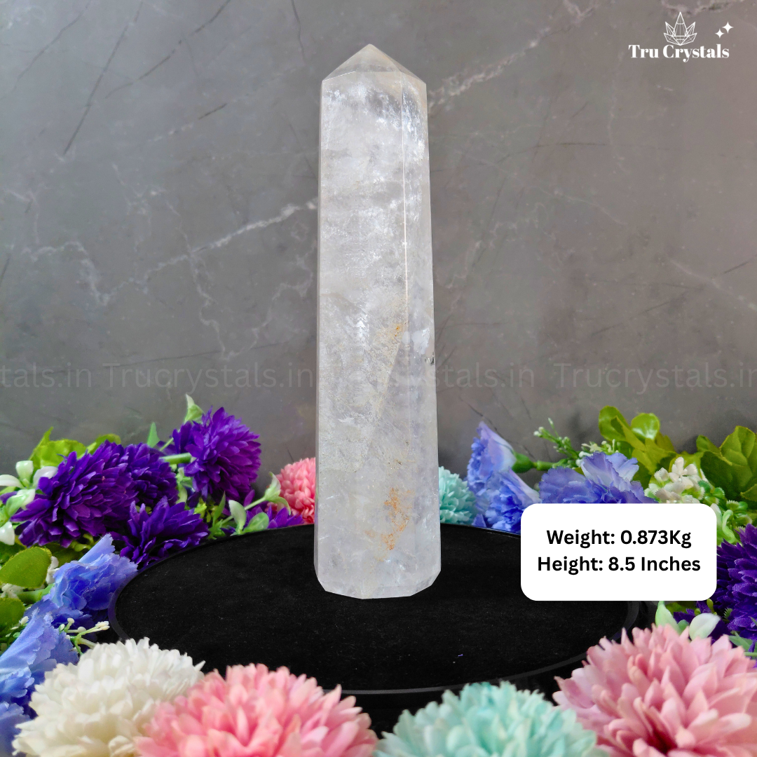 Clear Quartz Jumbo Tower – For Amplification, Healing & Positive Energy- 0.873 Kgs