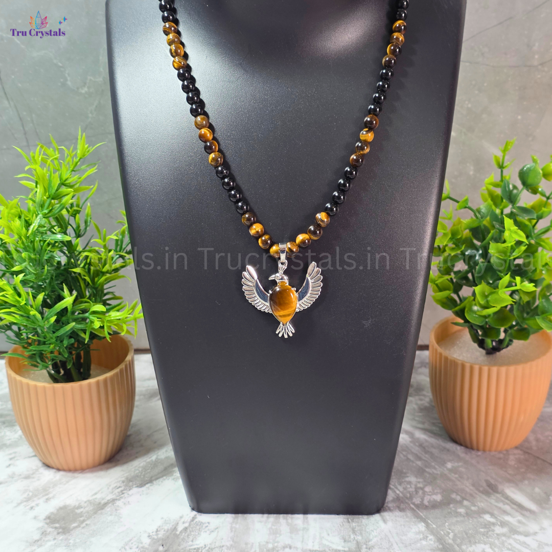 Black Tourmaline and Tiger Eye Necklace