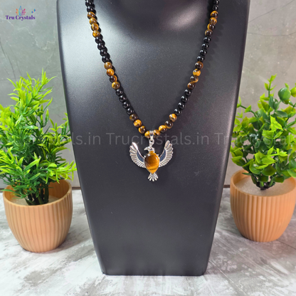 Black Tourmaline and Tiger Eye Necklace