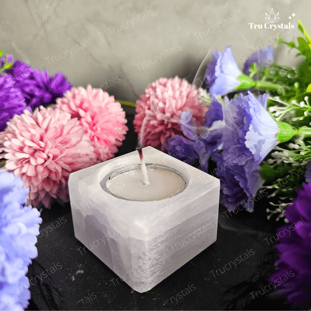 Selenite Candle Holder