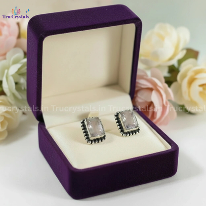 Rose Quartz Earrings – 925 Sterling Silver