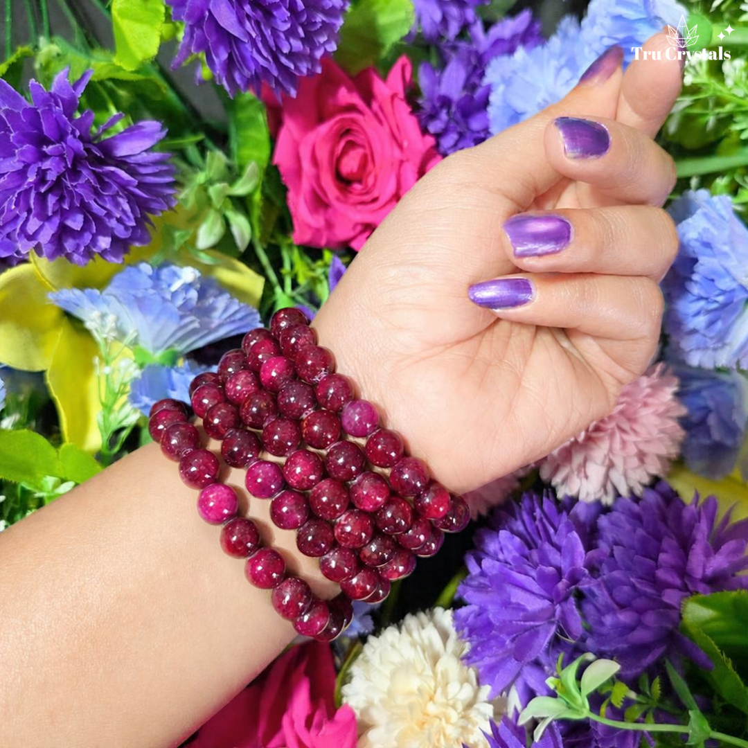 Natural Pink Ruby Bracelet (Certified)