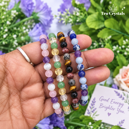 Customised Crystal Bracelet — Choose Up to 5 Crystals | 6 mm Beads