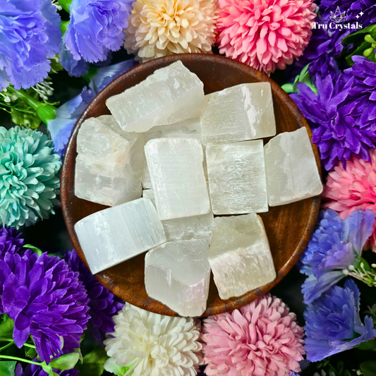 Selenite Rough Stone – Divine Clarity & Energy Purification