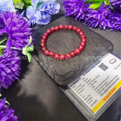 Natural Red Ruby Bracelet Stone of Vitality, Passion & Inner Strength