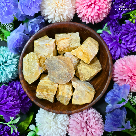 Yellow Lace Agate Rough Stone – Natural Raw Crystal for Joy, Confidence & Emotional Balance