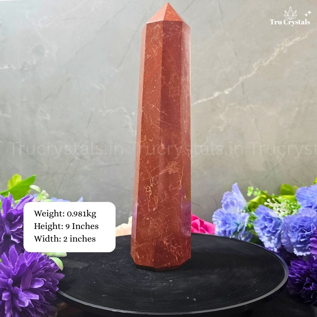 Natural Red Jasper Tower – Grounding Crystal for Strength, Protection & Root Chakra Balance