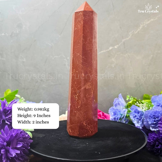 Natural Red Jasper Tower – Grounding Crystal for Strength, Protection & Root Chakra Balance