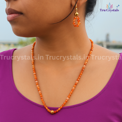 Minimalist Red Carnelian Necklace – Grounded Energy, Quiet Confidence