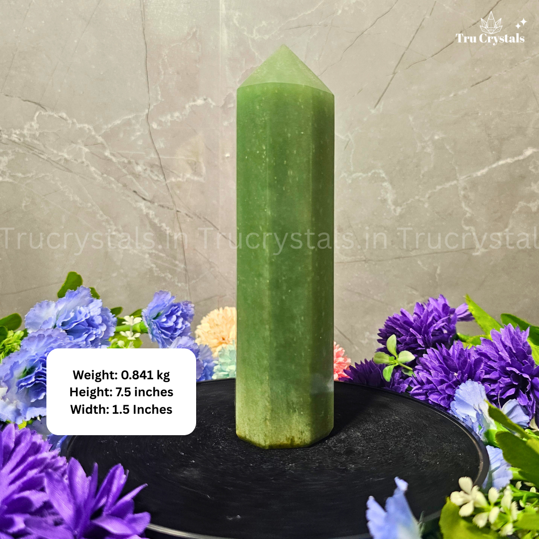 Green Aventurine Crystal Tower – Growth, Prosperity & Heart Alignment
