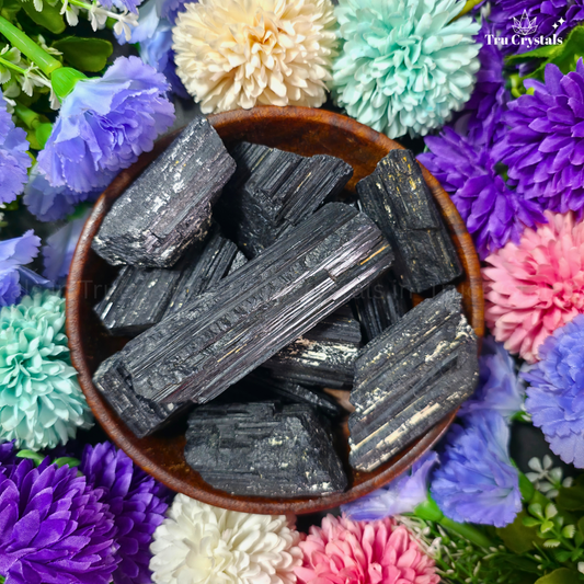 Natural Black Tourmaline Rough Stone- Certified