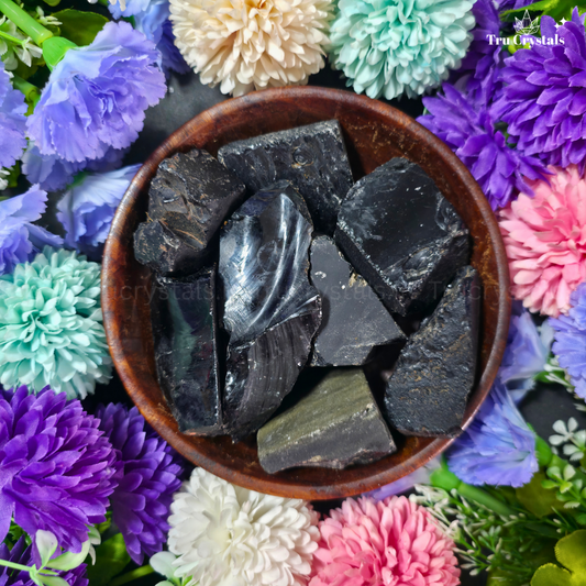Natural Black Obsidian Rough Stone- Certified