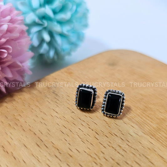 Black Tourmaline Earrings – 925 Sterling Silver