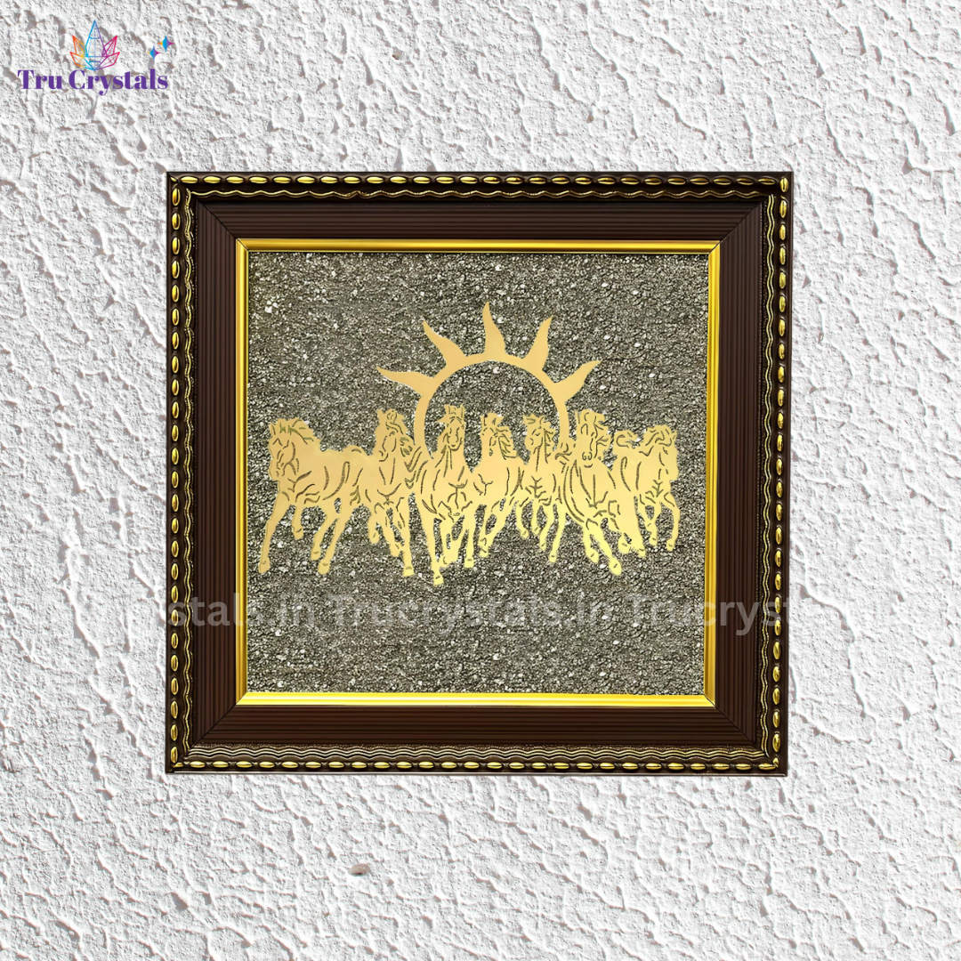 7 Horses with Sun Pyrite Dust frame