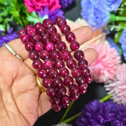 Natural Pink Ruby Bracelet (Certified)