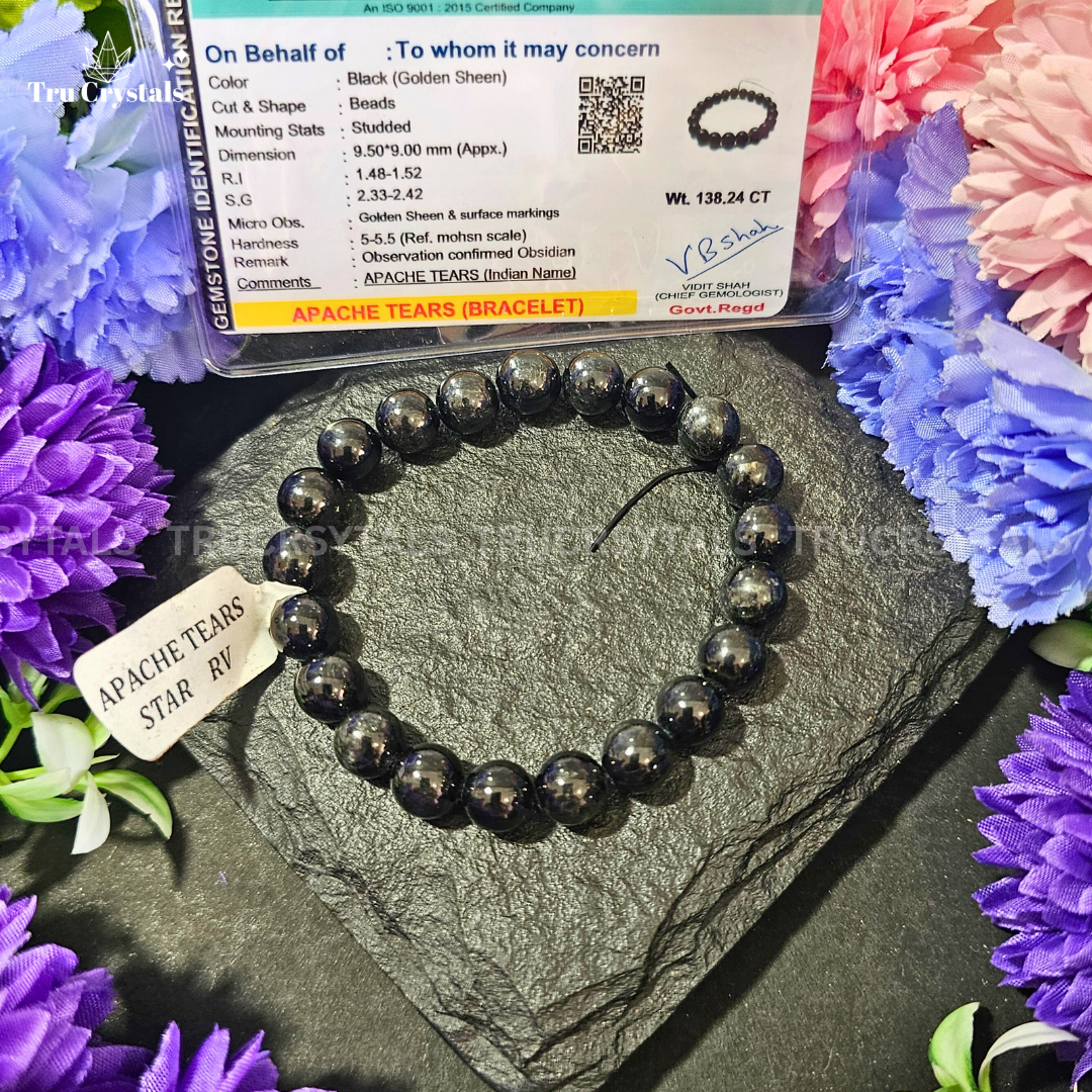 Apache Tears Bracelet For Grief Healing