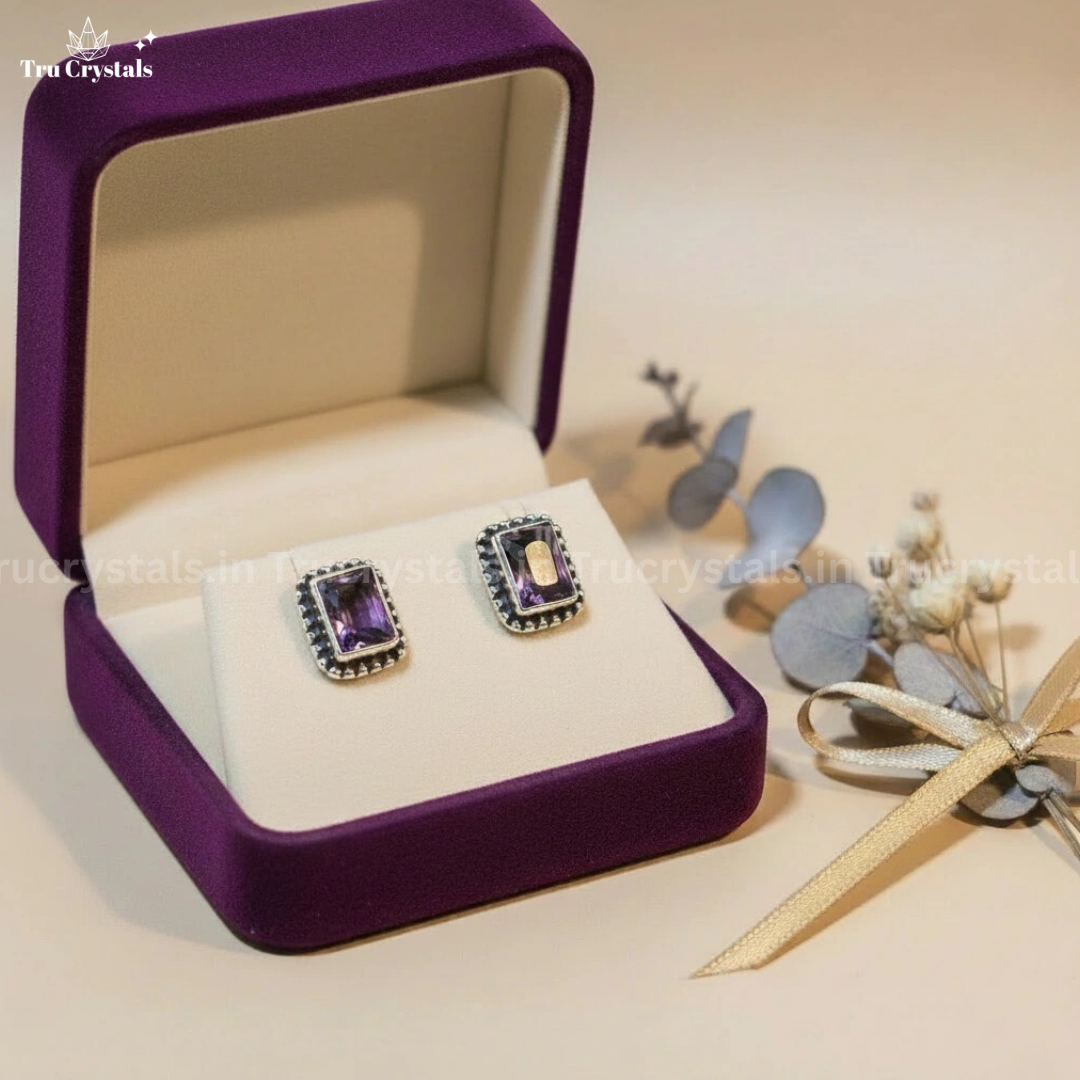 Amethyst Earrings – 925 Sterling Silver